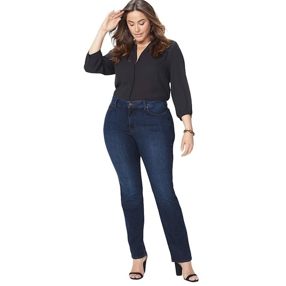 NYDJ Samantha Straight Leg Women’s Plus Size 18 Blue Lift Tuck Straight … - Picture 1 of 11